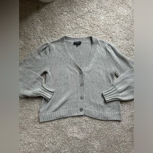Generation Love Puff Sleeve grey Sequin Cardigan size medium NWOT